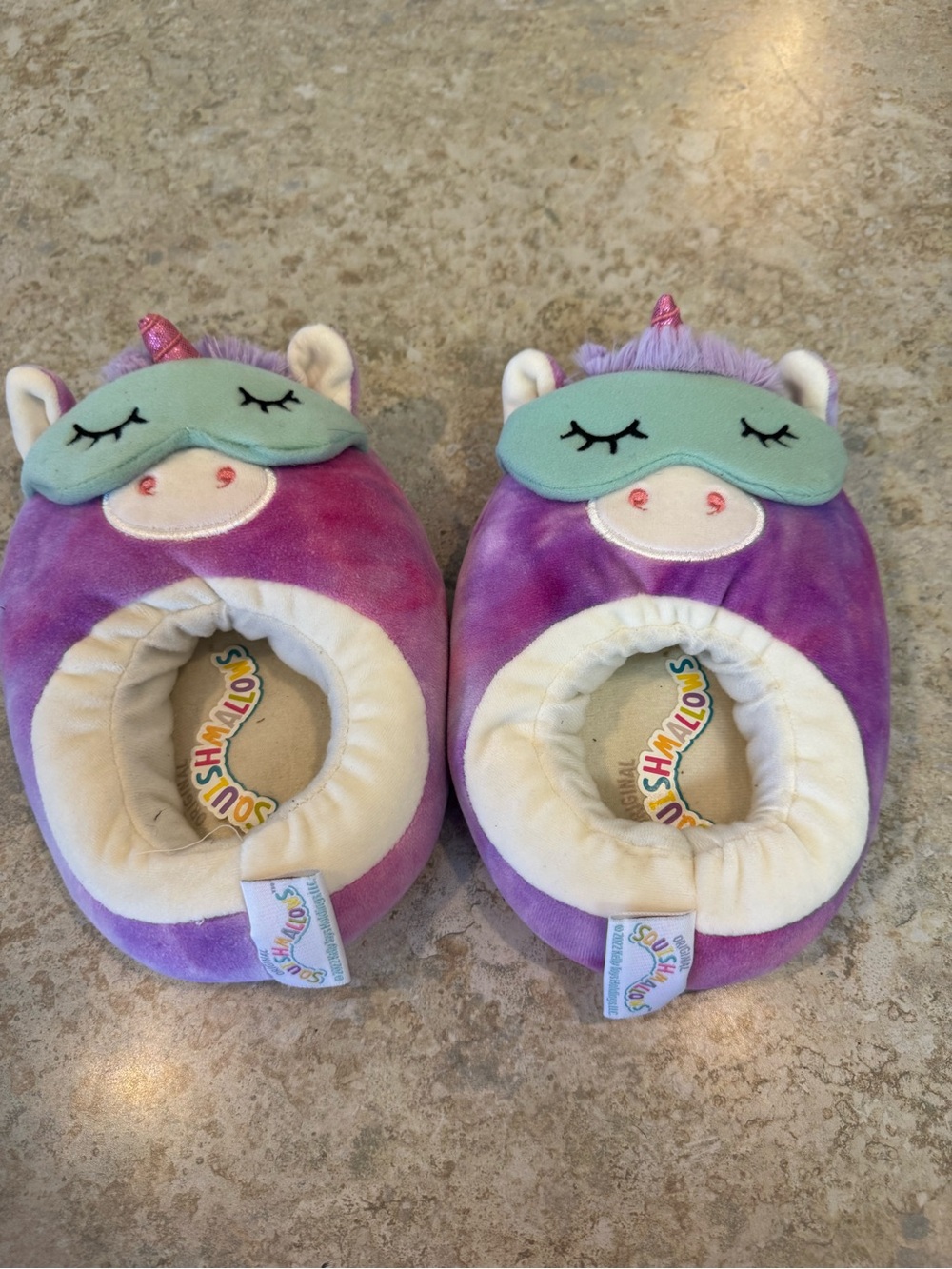 Squishmallows Purple & Mint Unicorn Kids Slipper Shoes